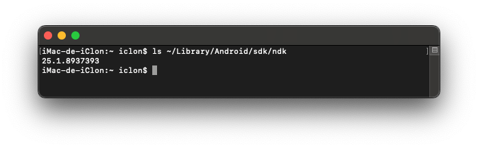 ls ~/Library/Android/sdk/ndk