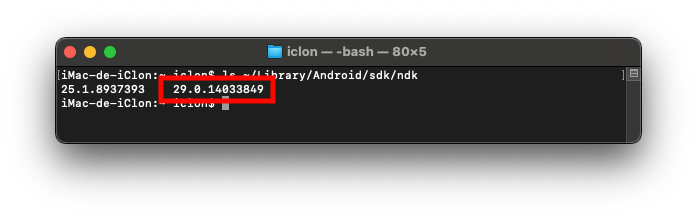 ls ~/Library/Android/sdk/ndk
